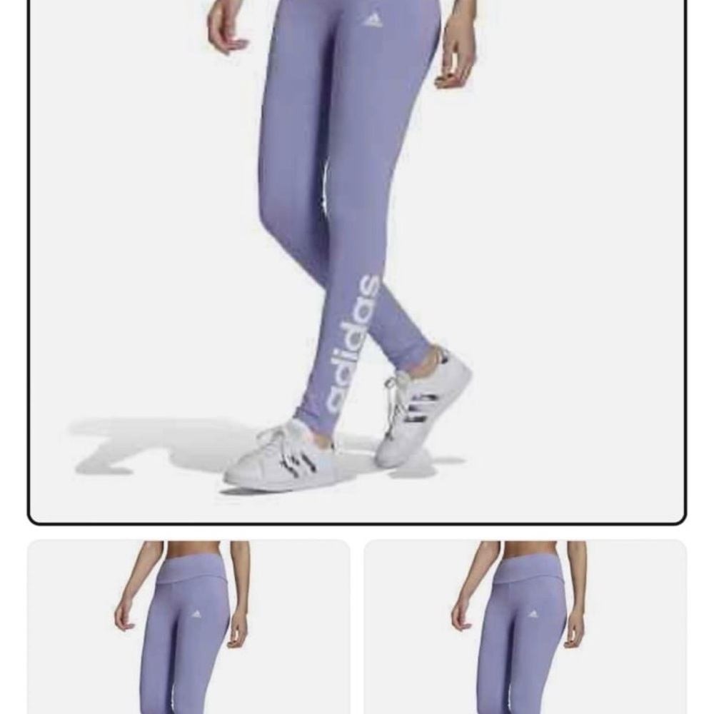 Adidas Light Purple Tight Fit High Rise Full Length Leggings